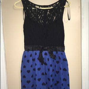 Half Black and Blue w/ Hearts Dress